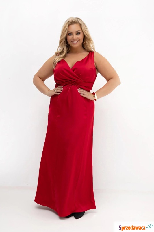 Czerwona sukienka satynowa MAXI Red Dream na... - Sukienki damskie - Sosnowiec
