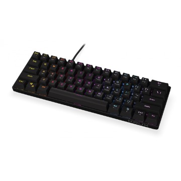 Klawiatura Klawiatura gamingowa Krux Qara 60% przewodowa mechaniczna Outemu Red podświetlana czarna