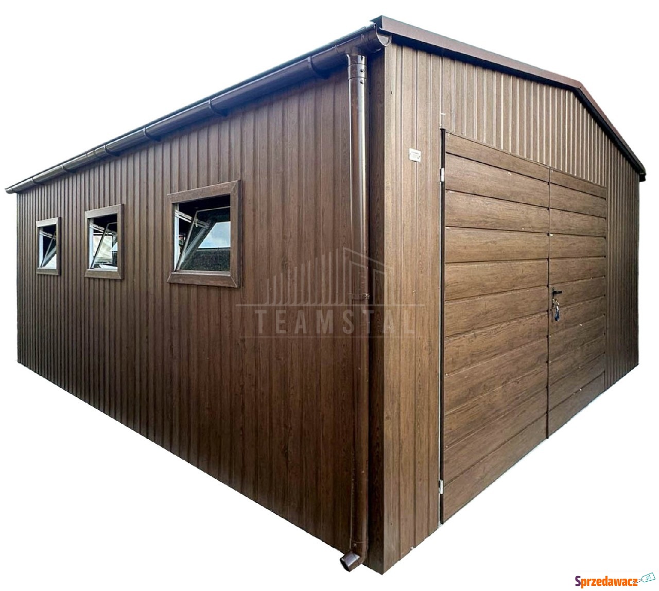 Garaż blaszany 5x6 m - brama d...