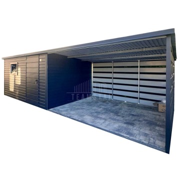 Schowek Domek ogorodowy 4x3 m + wiata 6x3 m  drzwi okno TS1288