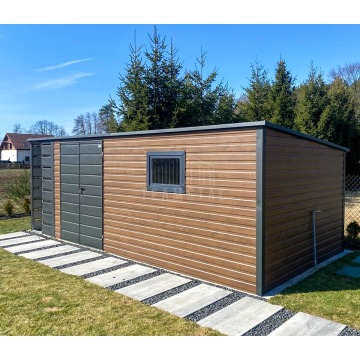 Schowek domek ogrodowy 5,5x3 + wiata 1m brama... - Altany, domki, namioty - Łańcut - zdjęcie 4