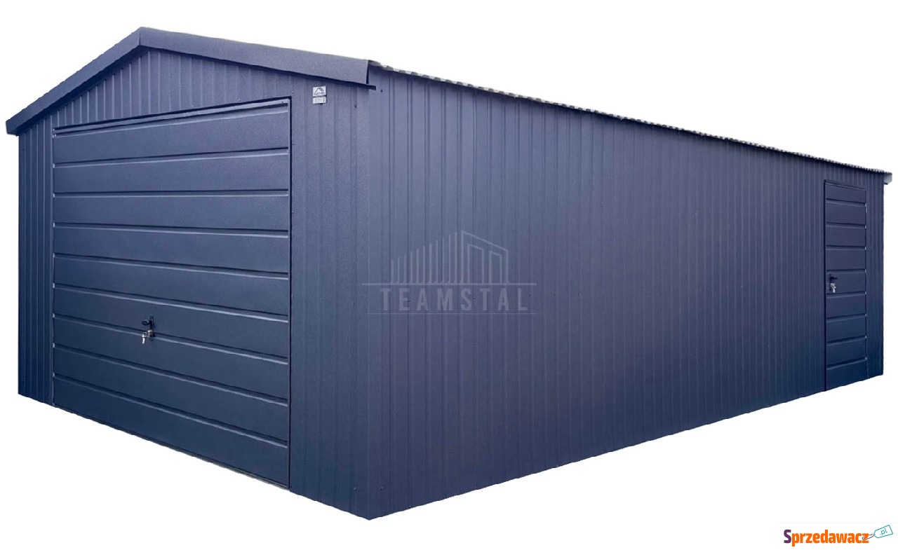 Garaż blaszany 5x7m - brama uc...