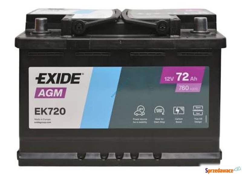 Akumulator Exide AGM 72Ah 760A