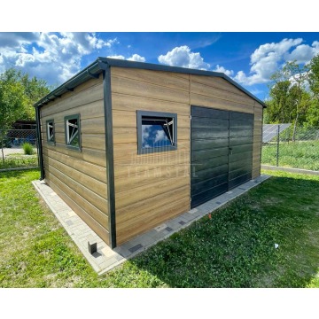 Garaż blaszany 6x5m brama dwuskrzydłowa 3x okno... - Garaże i wiaty - Łuków - zdjęcie 3