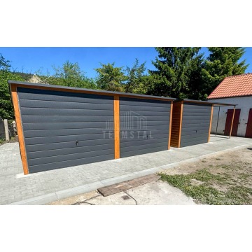 Garaż blaszany 6x6 m - 2x brama uchylna - dre... - Garaże i wiaty - Morąg - zdjęcie 4
