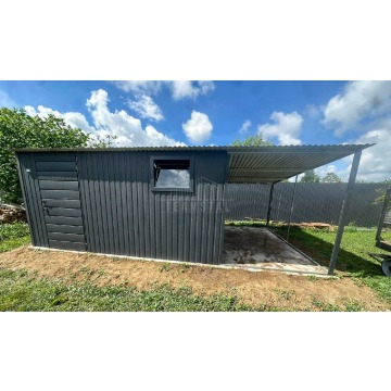 Schowek - Domek ogrodowy 4x5 m + wiata 2x5 m drzwi... - Altany, domki, namioty - Częstochowa - zdjęcie 2