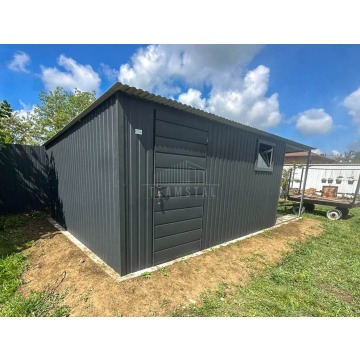 Schowek - Domek ogrodowy 4x5 m + wiata 2x5 m drzwi... - Altany, domki, namioty - Częstochowa - zdjęcie 3