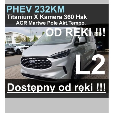 Ford Tourneo Custom - Plug-in Titanium X 232KM L2 Kamera 360 Hak Matrix LED  od ręki !!