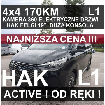Ford Tourneo Custom - L1 4x4 170KM Kamera 360 Elektr. Drzwi Przetwornica Hak 2830 zł Od ręki