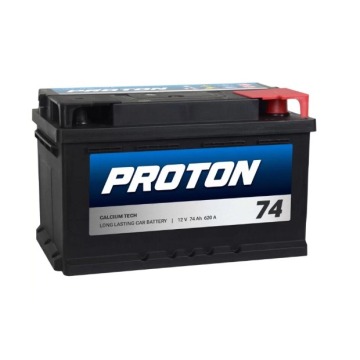 Akumulator 74Ah 620A proton EN prawy plus niski - Akumulatory - Wałbrzych - zdjęcie 1