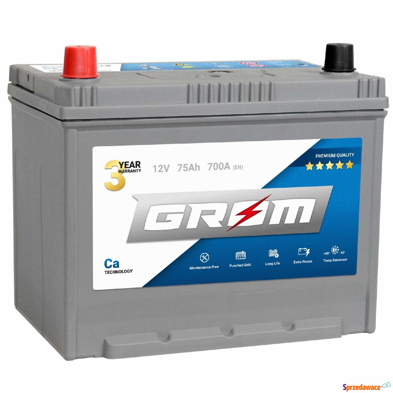 Akumulator 75Ah 700A Grom Premium...