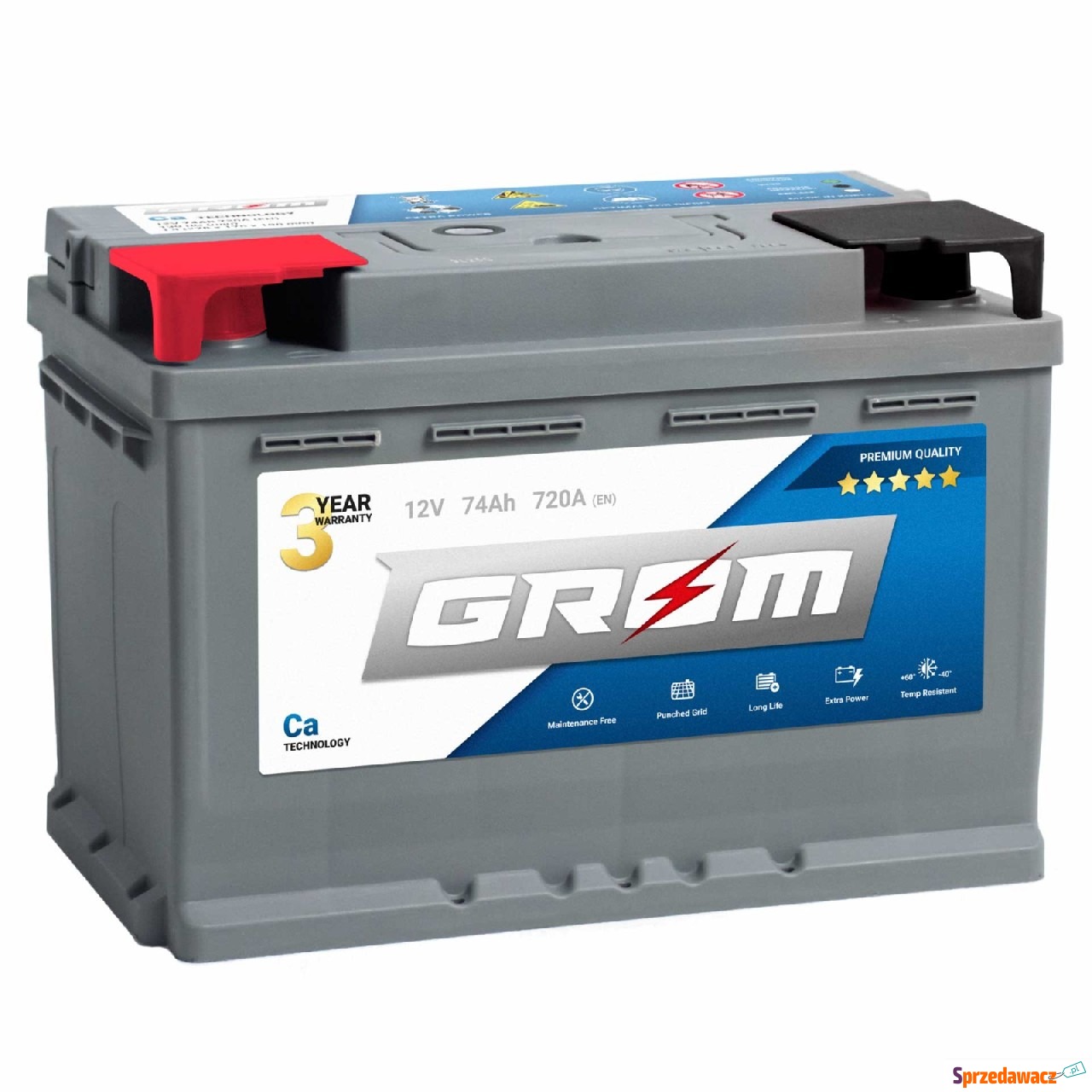 Akumulator 74Ah 720A GROM Premium...