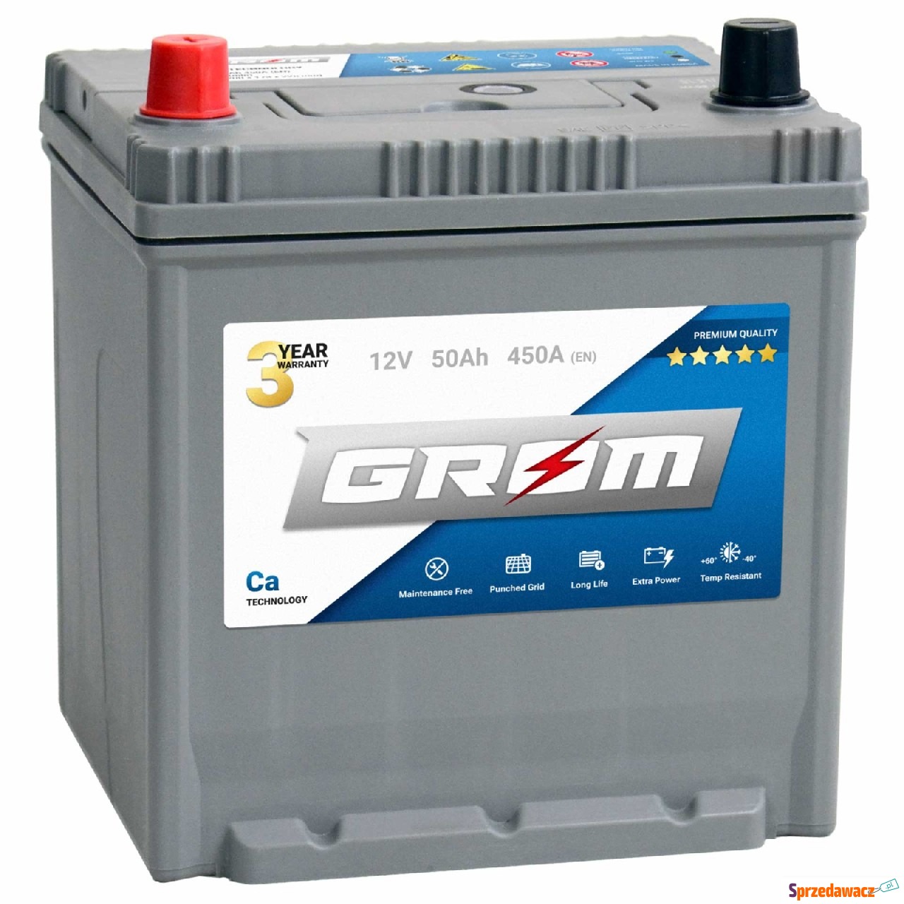 Akumulator 50Ah 450A GROM Premium...