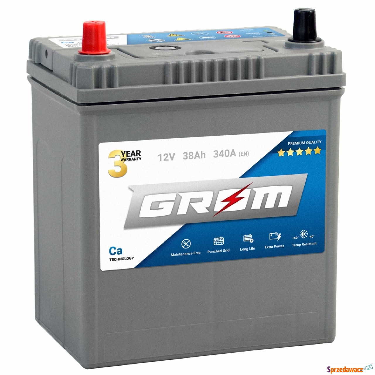 Akumulator 38Ah 340A GROM Premium...