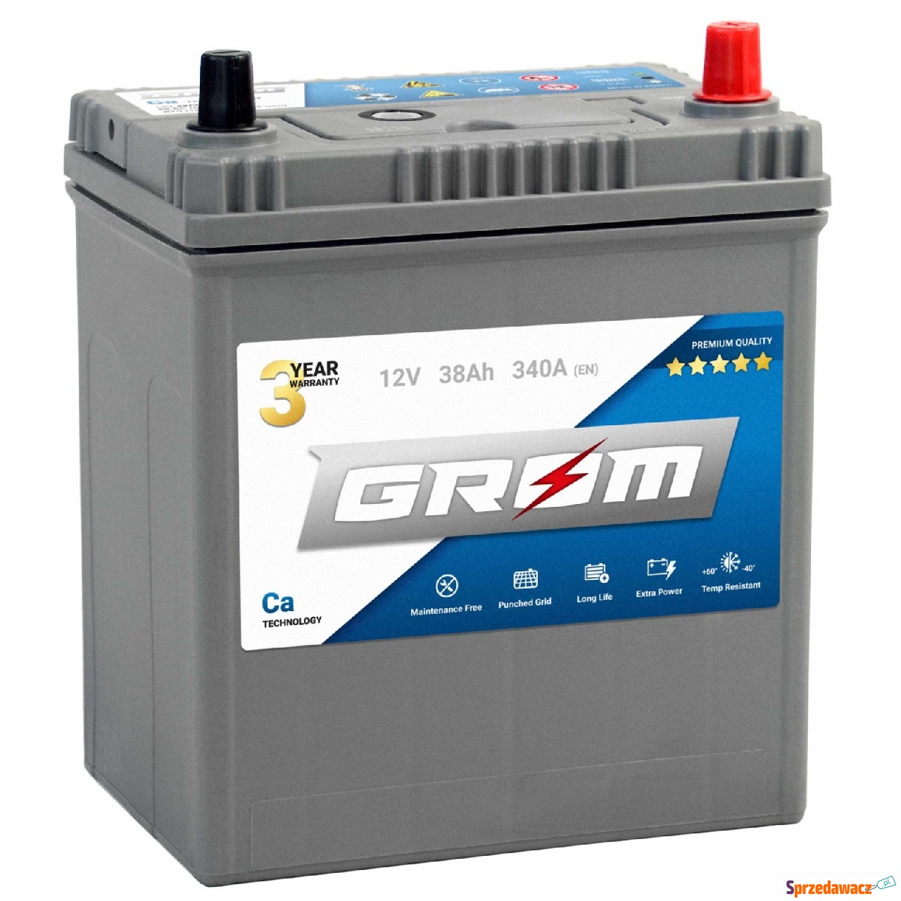 Akumulator 38Ah 340A GROM Premium...