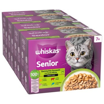 Pakiet mieszany Whiskas Senior, saszetki, 48 x 85 g - 7+ Wybór mieszany w sosie