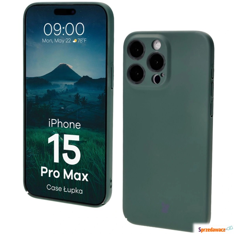 Etui Bizon Case Łupka do iPhone 15 Pro Max, zielone - Etui na smartfony - Sopot