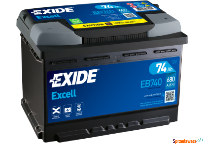 Akumulator 74Ah 680A Exide Excell EB740 - Akumulatory - Elbląg