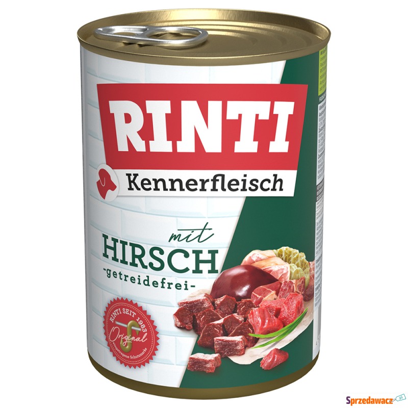 Megapakiet RINTI Kennerfleisch, 24 x 400 g - Jeleń - Karmy dla psów - Szczecin
