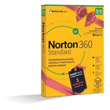 Ochrona i bezpieczeństwo danych Norton 360 Standard BOX PL 1 + 1 - device - licencja na rok