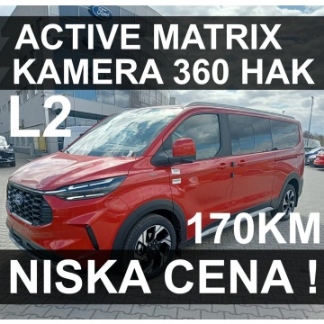 Ford Tourneo Custom - Active 170KM Matrix Led Kamera 360 Akt Tempo. Przetwornica Od ręki