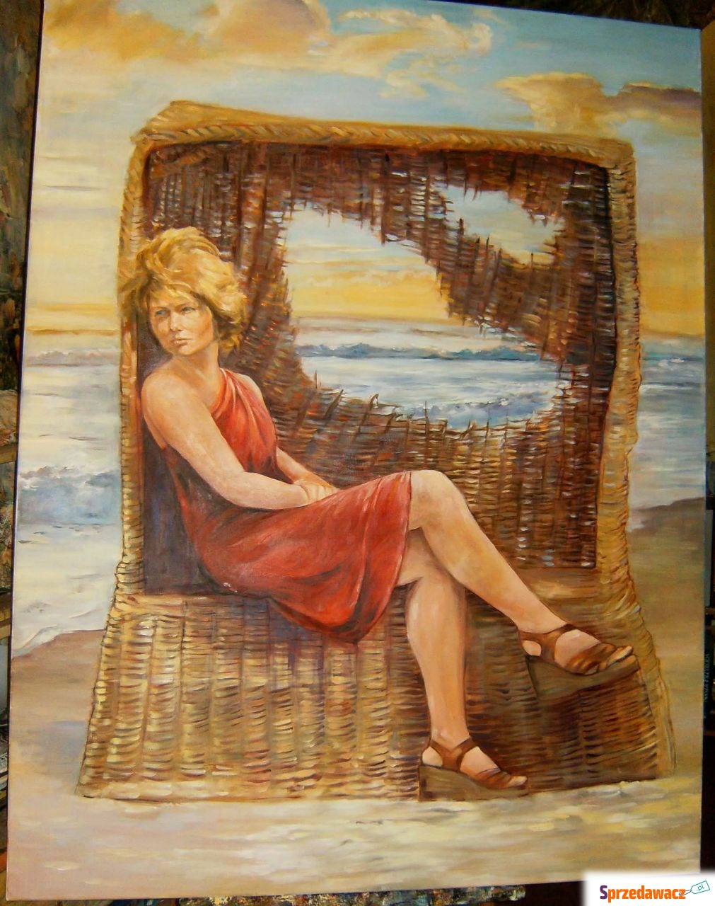 Ręcznie malowany portret na za...