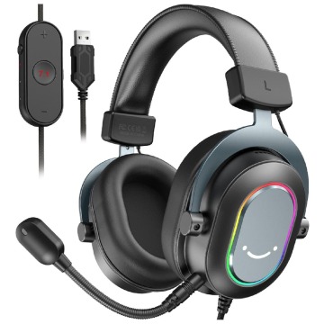 FIFINE H6 AmpliGame RGB dźwięk przestrzenny 7.1 słuchawki studyjne nauszne
