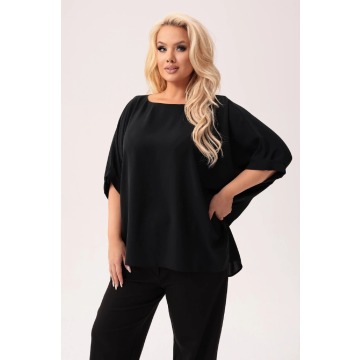 Czarna kimonowa bluzka Gabi PLUS SIZE XXL JESIEŃ