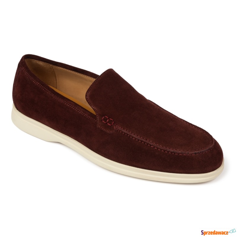 Loafersy VAN THORN Zamsz Bordowy...