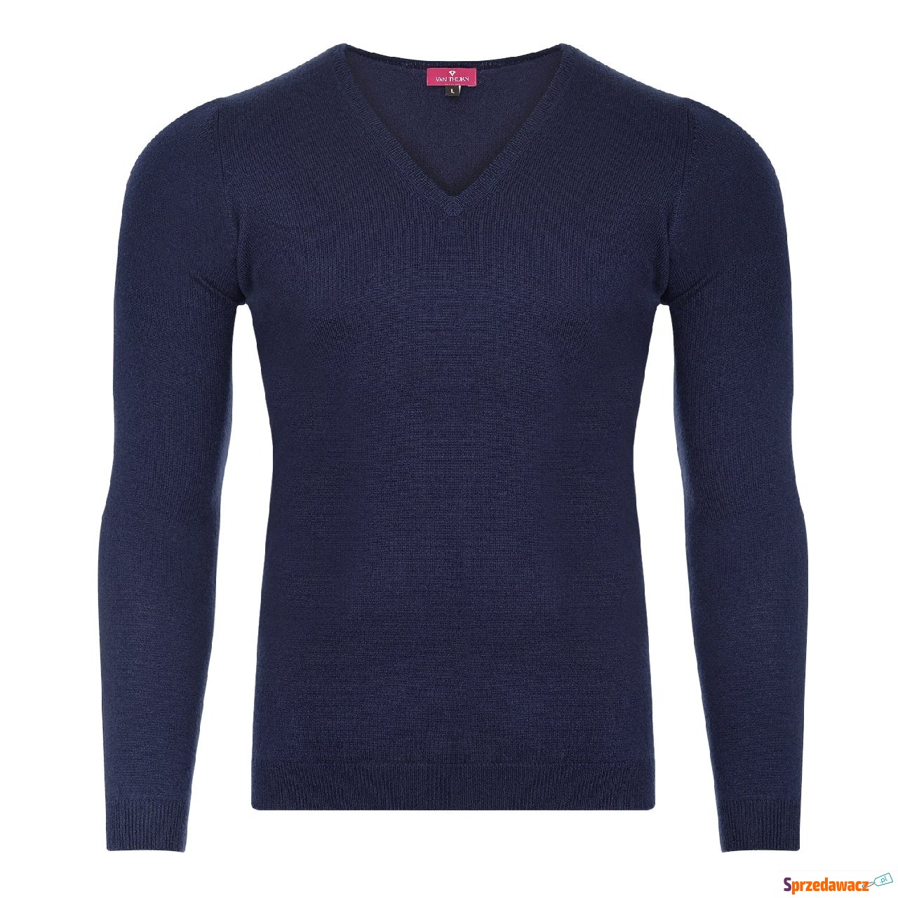 Granatowy sweter 100% kaszmir VAN...