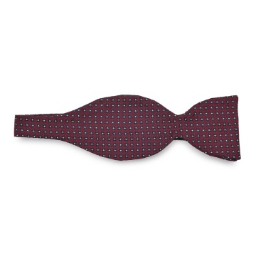 Elegancka bordowa mucha wiązana w granatowe kwadraciki VAN THORN 