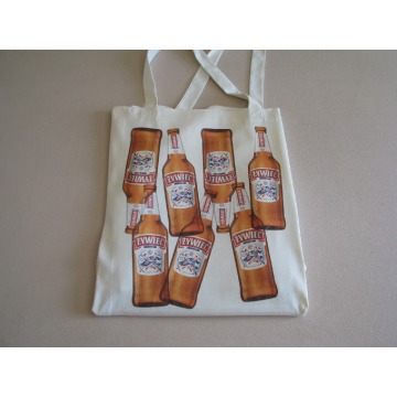 Duża bawełniana torba plażowa, piknikowa Żywiec typu shopper 54 x 47 cm
