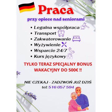 Praca opieka NIEMCY | Sprawdzone zlecenia, atrakcyjne stawki