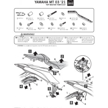 SHAD STELAŻ KUFRA TYŁ  DO YAMAHA MT 03 KSHY0MT31ST
