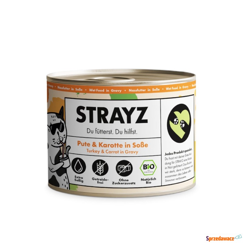 STRAYZ Bio Cat, 6 x 200 g - Bioindyk i biomarchew... - Karmy dla kotów - Paczkowo