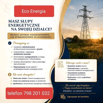 Odszkodowania za słupy energetyczne.
