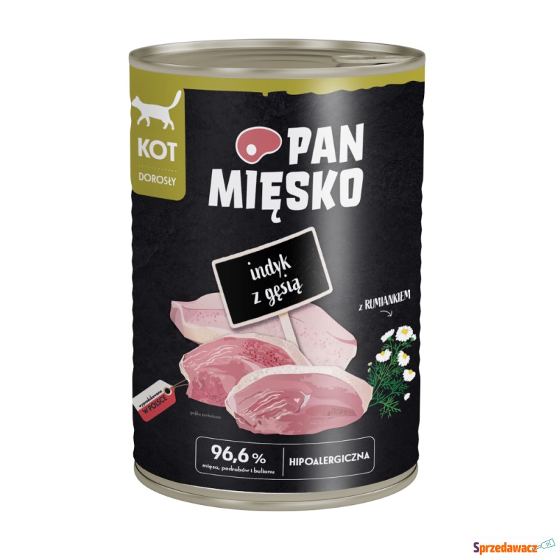 Pan Mięsko Cat, 12 x 400 g - Indyk z gęsią - Karmy dla kotów - Bytom