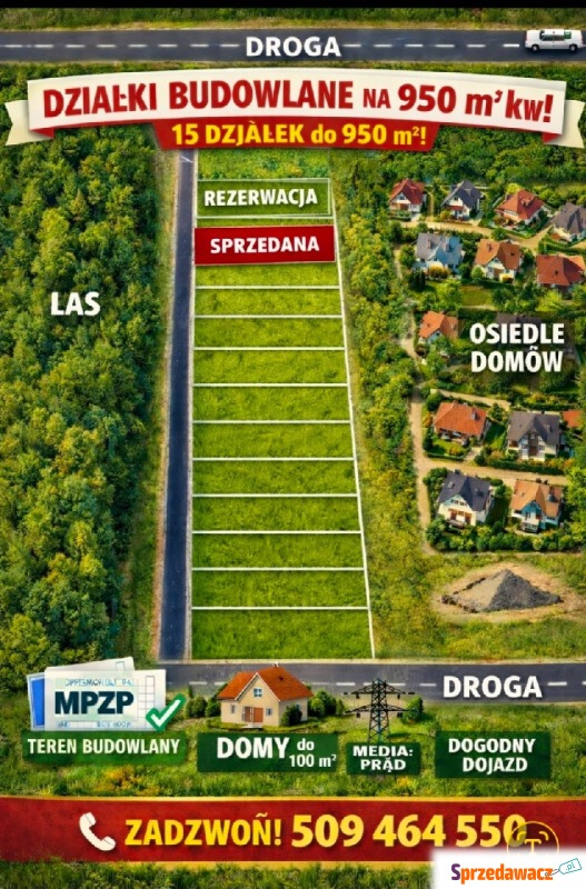 Działka budowlana Włodawa sprzedam, pow. 850 m2  (8.5a), uzbrojona