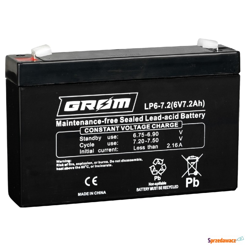 Akumulator Grom LP6-7.2 7.2Ah 6V Wołomin Wile... - Pozostałe art. elekt... - Wołomin