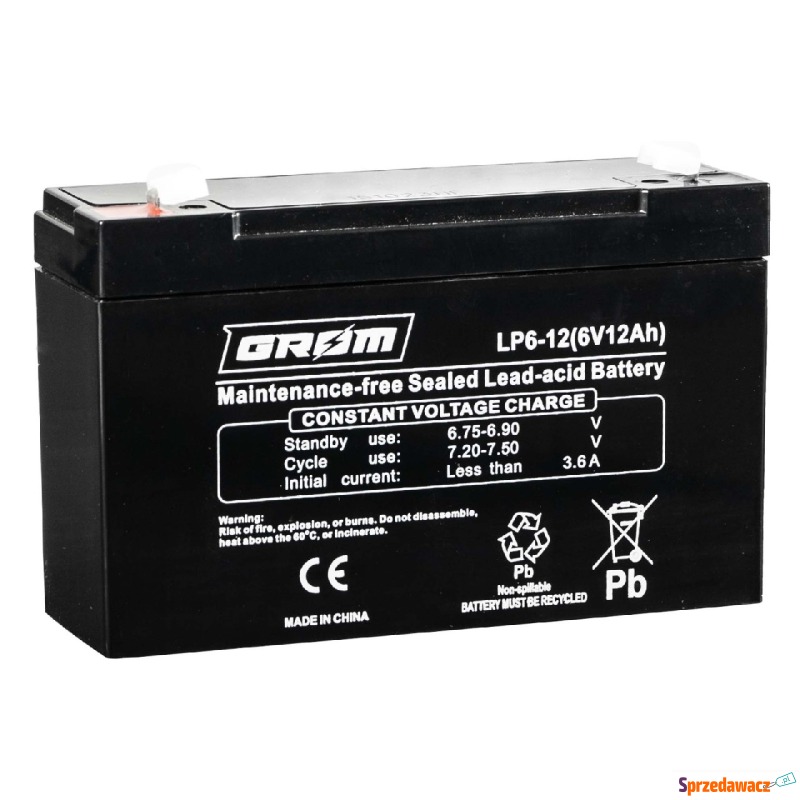 Akumulator GROM LP6-12 12Ah 6V - Pozostałe art. elekt... - Wołomin