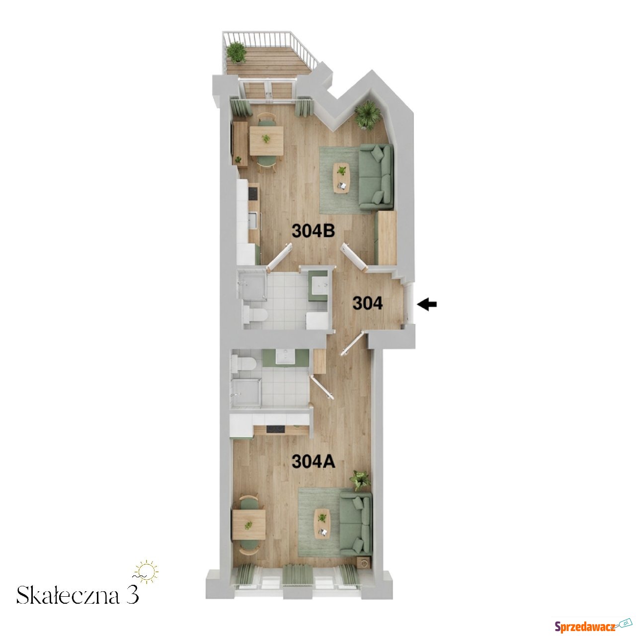 57,75 m², kamienica z windą ·...