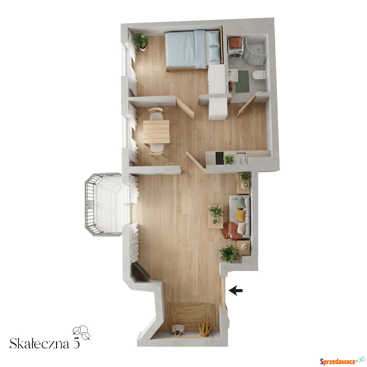 46,4 m², kamienica z windą · K...