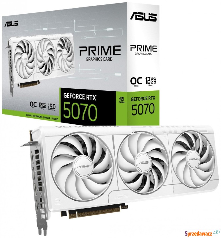 ASUS GeForce RTX 5070 PRIME OC WHITE 12GB DLSS... - Karty graficzne - Bytom