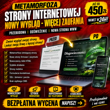 Metamorfoza strony WWW | Przebudowa | Odświeżenie | Modernizacja | Lifting w 24h