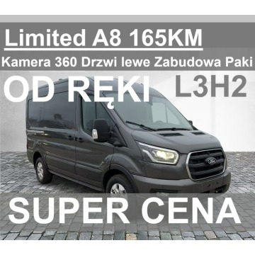 Ford Transit - Limited 165KM Automat Drzwi Lewe Kamera 360 Od ręki Super cena !