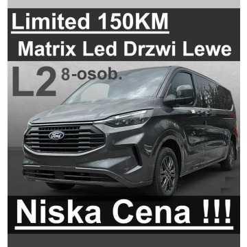 Ford Transit Custom - 8-os. Limited 150KM L2 Drzwi Lewe Matrix Led Super Cena !! 2058 zł