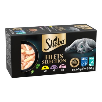 Megapakiet Sheba Filets, 36 x 60 g - Pakiet mieszany II (3 smaki)