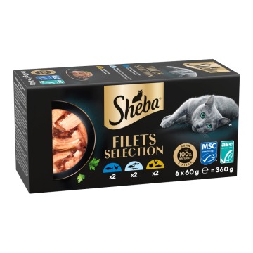 Megapakiet Sheba Filets, 36 x 60 g - Pakiet mieszany I (3 smaki)