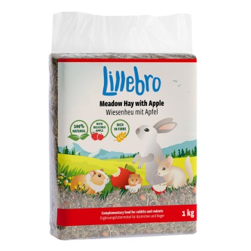 Lillebro siano łąkowe z jabłkiem, mniszkiem lekarskim lub marchewką - Siano łąkowe z marchewką, 3 x 