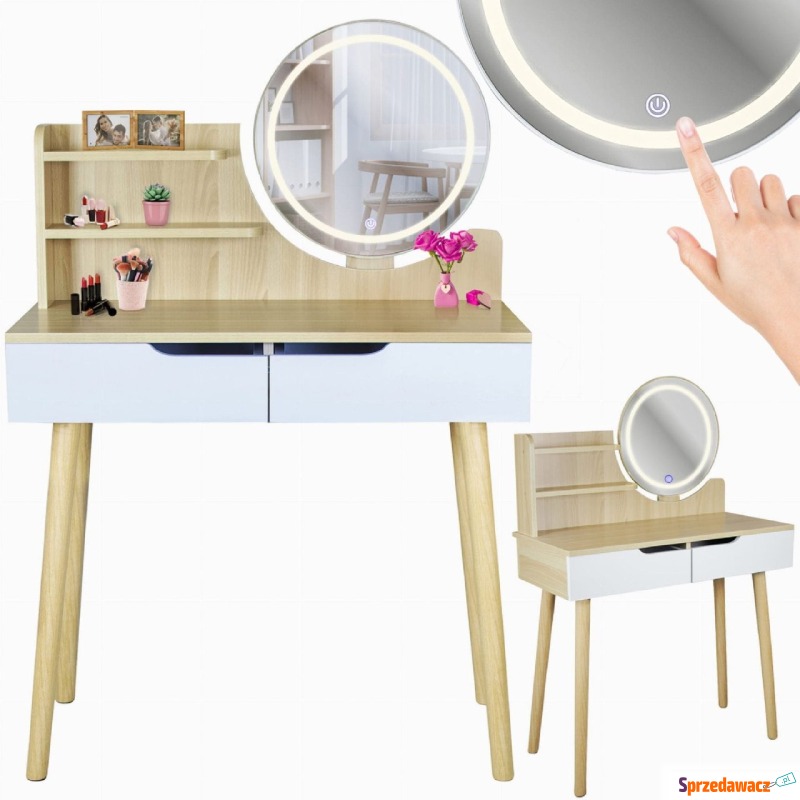 Toaletka z lustrem LED, skandynawska, SCANDI,... - Toaletki - Wrocław